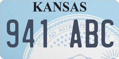 KS license plate 941ABC