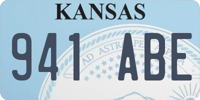 KS license plate 941ABE