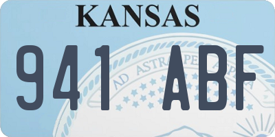 KS license plate 941ABF