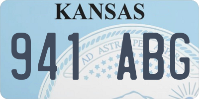 KS license plate 941ABG