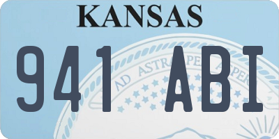 KS license plate 941ABI