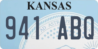 KS license plate 941ABQ