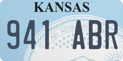 KS license plate 941ABR