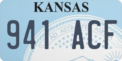 KS license plate 941ACF