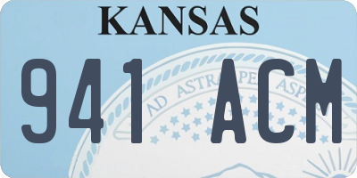 KS license plate 941ACM