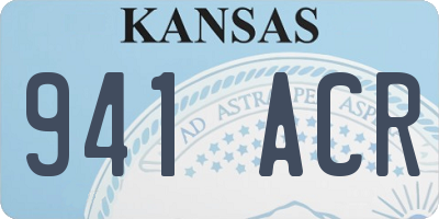 KS license plate 941ACR