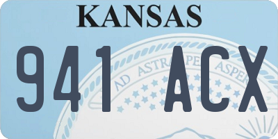 KS license plate 941ACX