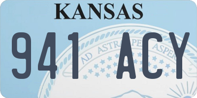 KS license plate 941ACY