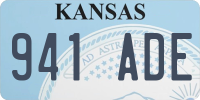 KS license plate 941ADE