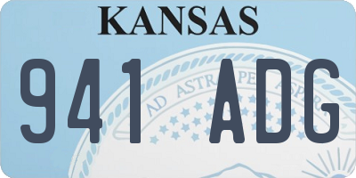 KS license plate 941ADG