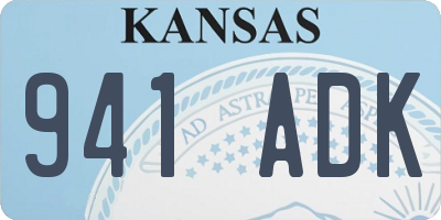 KS license plate 941ADK