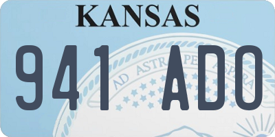 KS license plate 941ADO