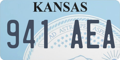 KS license plate 941AEA