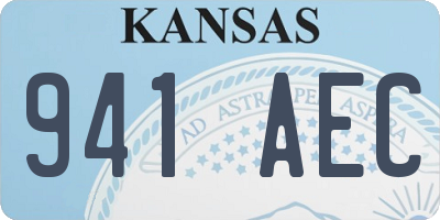 KS license plate 941AEC