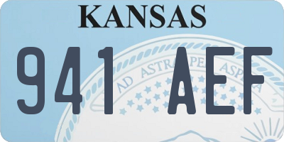 KS license plate 941AEF