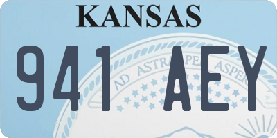 KS license plate 941AEY