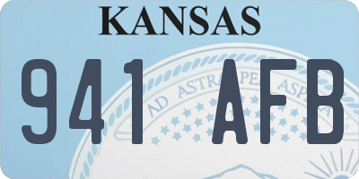 KS license plate 941AFB