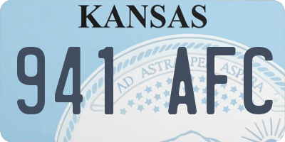 KS license plate 941AFC