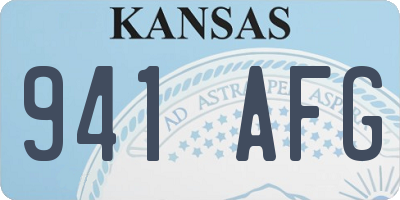 KS license plate 941AFG