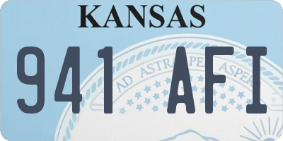 KS license plate 941AFI