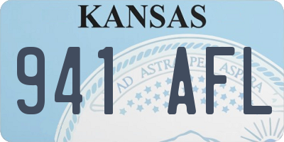 KS license plate 941AFL