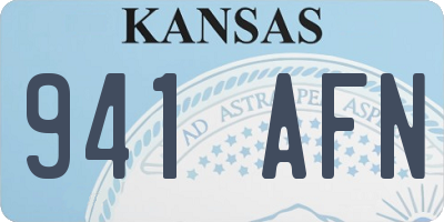 KS license plate 941AFN