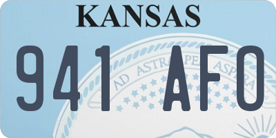 KS license plate 941AFO