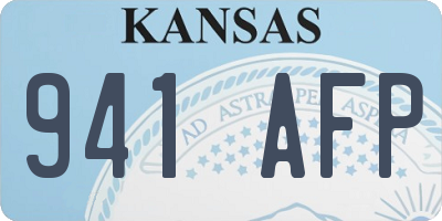 KS license plate 941AFP