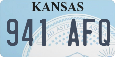 KS license plate 941AFQ