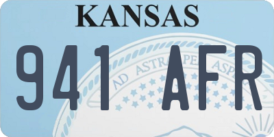 KS license plate 941AFR