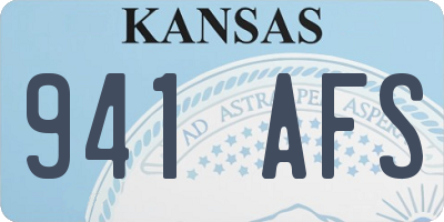 KS license plate 941AFS