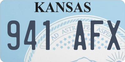KS license plate 941AFX
