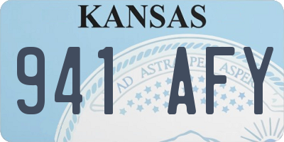 KS license plate 941AFY