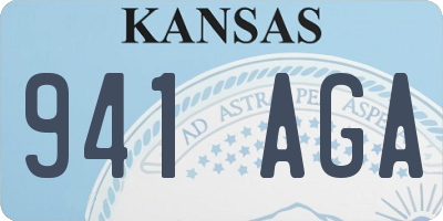 KS license plate 941AGA