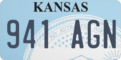 KS license plate 941AGN