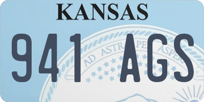 KS license plate 941AGS