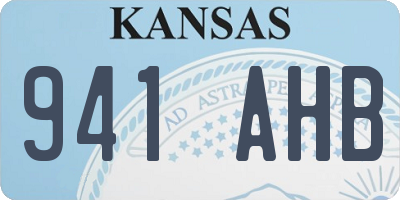 KS license plate 941AHB