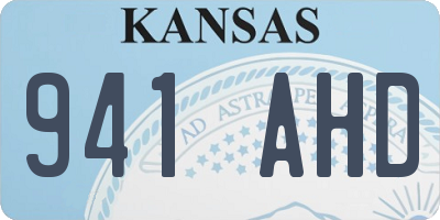 KS license plate 941AHD