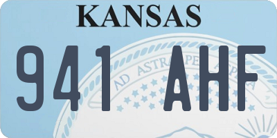 KS license plate 941AHF