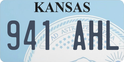 KS license plate 941AHL