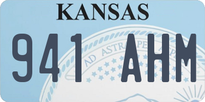 KS license plate 941AHM