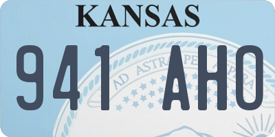 KS license plate 941AHO