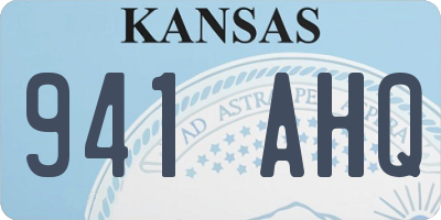 KS license plate 941AHQ