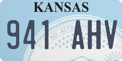 KS license plate 941AHV