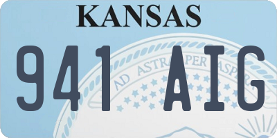 KS license plate 941AIG