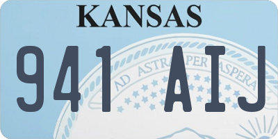 KS license plate 941AIJ