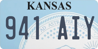 KS license plate 941AIY