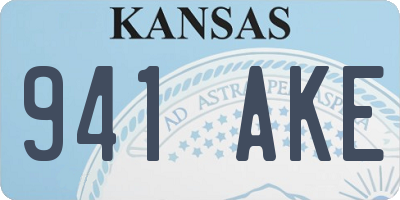 KS license plate 941AKE