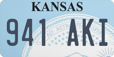 KS license plate 941AKI