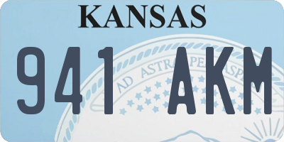 KS license plate 941AKM